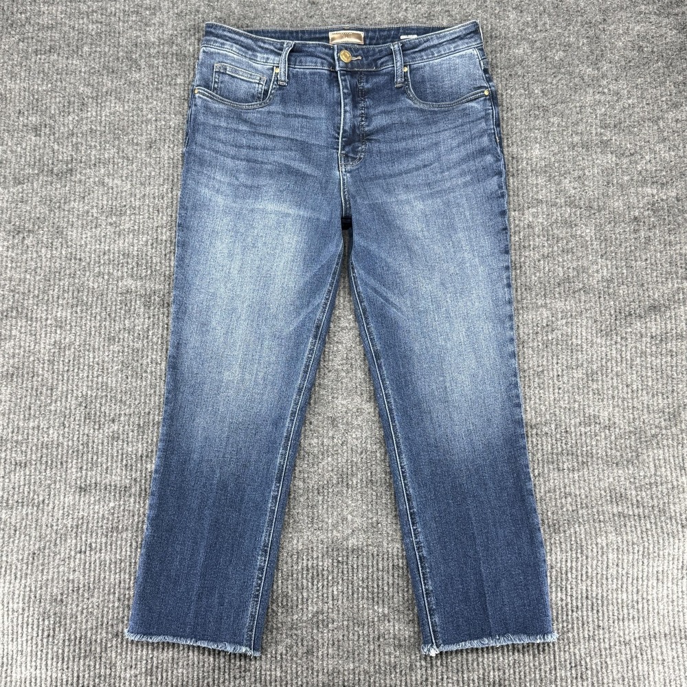 KUT‎ From The Kloth Straight Leg Jeans Womens 12P Blue Medium Wash Stretch Denim
